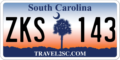 SC license plate ZKS143