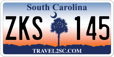 SC license plate ZKS145