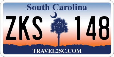 SC license plate ZKS148