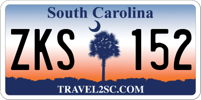 SC license plate ZKS152