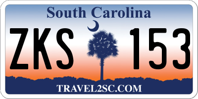 SC license plate ZKS153