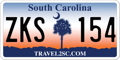 SC license plate ZKS154