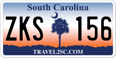 SC license plate ZKS156