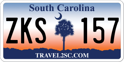 SC license plate ZKS157