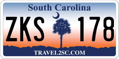 SC license plate ZKS178