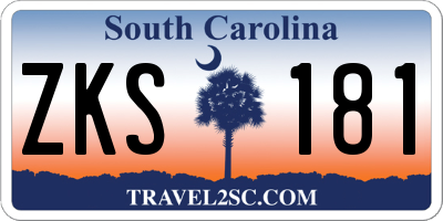 SC license plate ZKS181