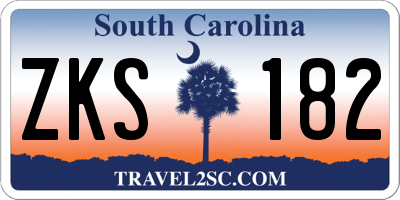 SC license plate ZKS182
