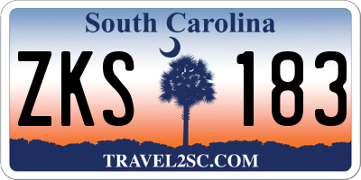 SC license plate ZKS183