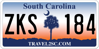 SC license plate ZKS184
