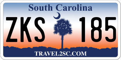 SC license plate ZKS185