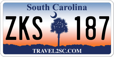SC license plate ZKS187