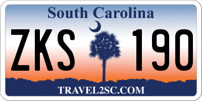 SC license plate ZKS190