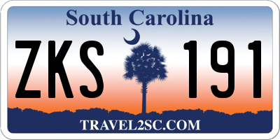 SC license plate ZKS191