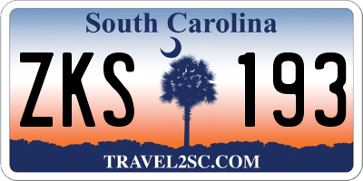 SC license plate ZKS193