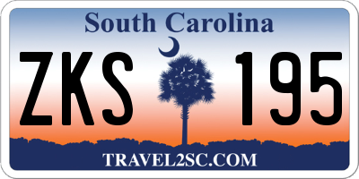 SC license plate ZKS195