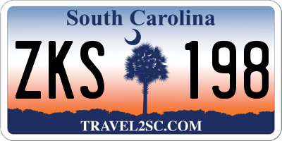 SC license plate ZKS198