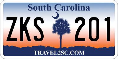 SC license plate ZKS201