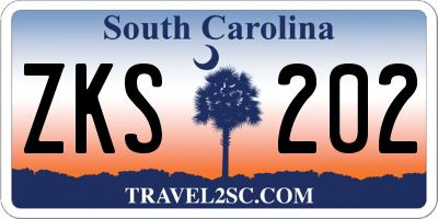 SC license plate ZKS202