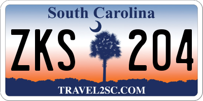 SC license plate ZKS204