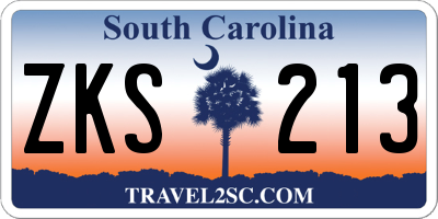 SC license plate ZKS213
