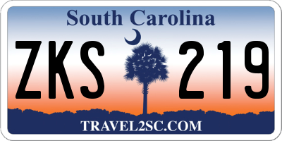 SC license plate ZKS219