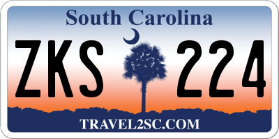 SC license plate ZKS224
