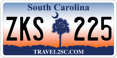 SC license plate ZKS225