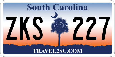 SC license plate ZKS227