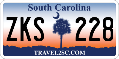 SC license plate ZKS228
