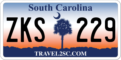 SC license plate ZKS229
