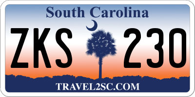 SC license plate ZKS230