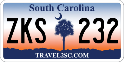 SC license plate ZKS232