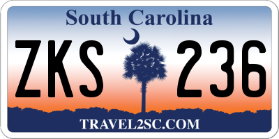 SC license plate ZKS236