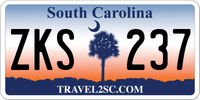 SC license plate ZKS237
