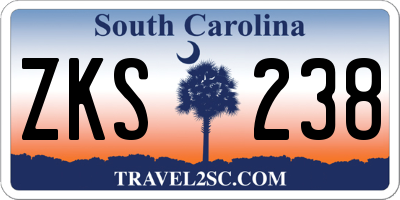 SC license plate ZKS238