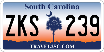 SC license plate ZKS239