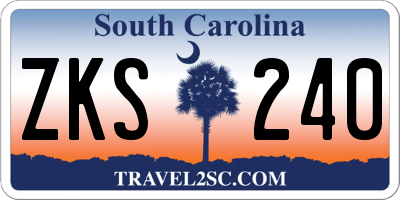 SC license plate ZKS240