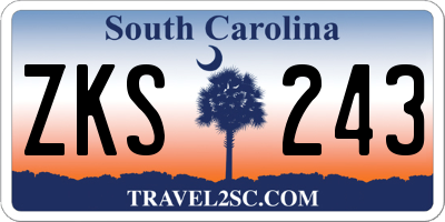 SC license plate ZKS243
