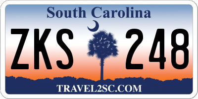 SC license plate ZKS248