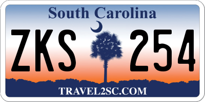 SC license plate ZKS254