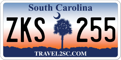 SC license plate ZKS255