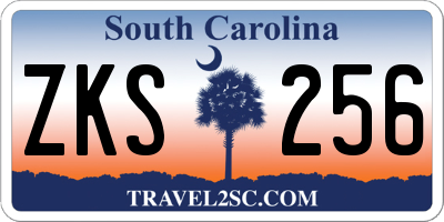SC license plate ZKS256