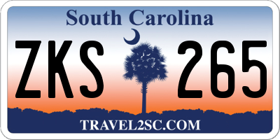 SC license plate ZKS265