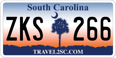 SC license plate ZKS266