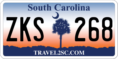 SC license plate ZKS268