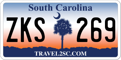 SC license plate ZKS269
