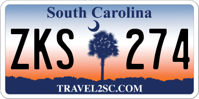 SC license plate ZKS274