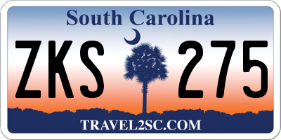 SC license plate ZKS275