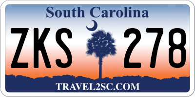 SC license plate ZKS278