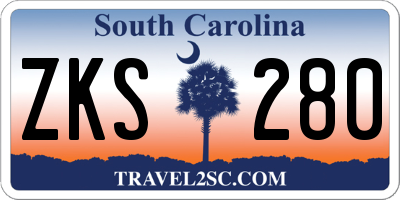 SC license plate ZKS280